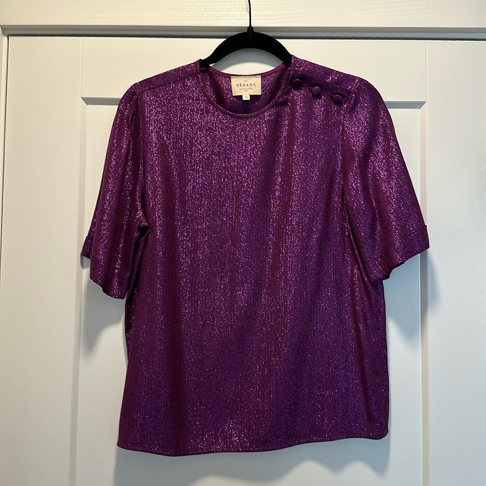 Sézane Purple Shimmer Women's Top